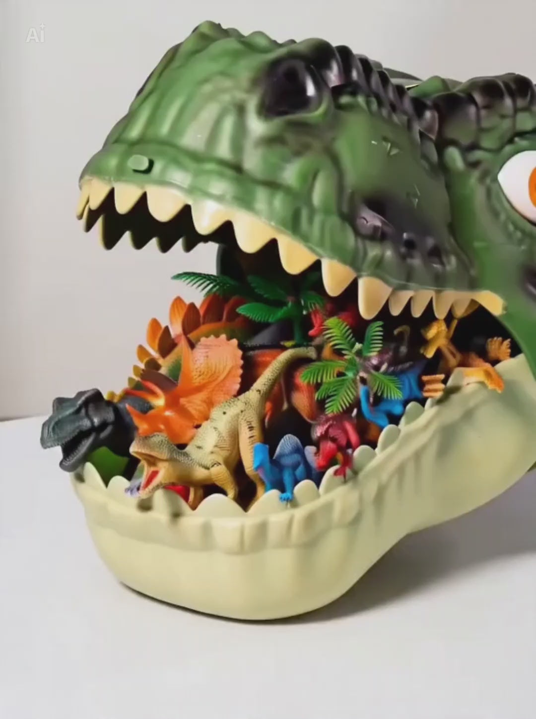 Coffret Dinosaures XXL – 64 pièces avec Tête de T-Rex et accessoires