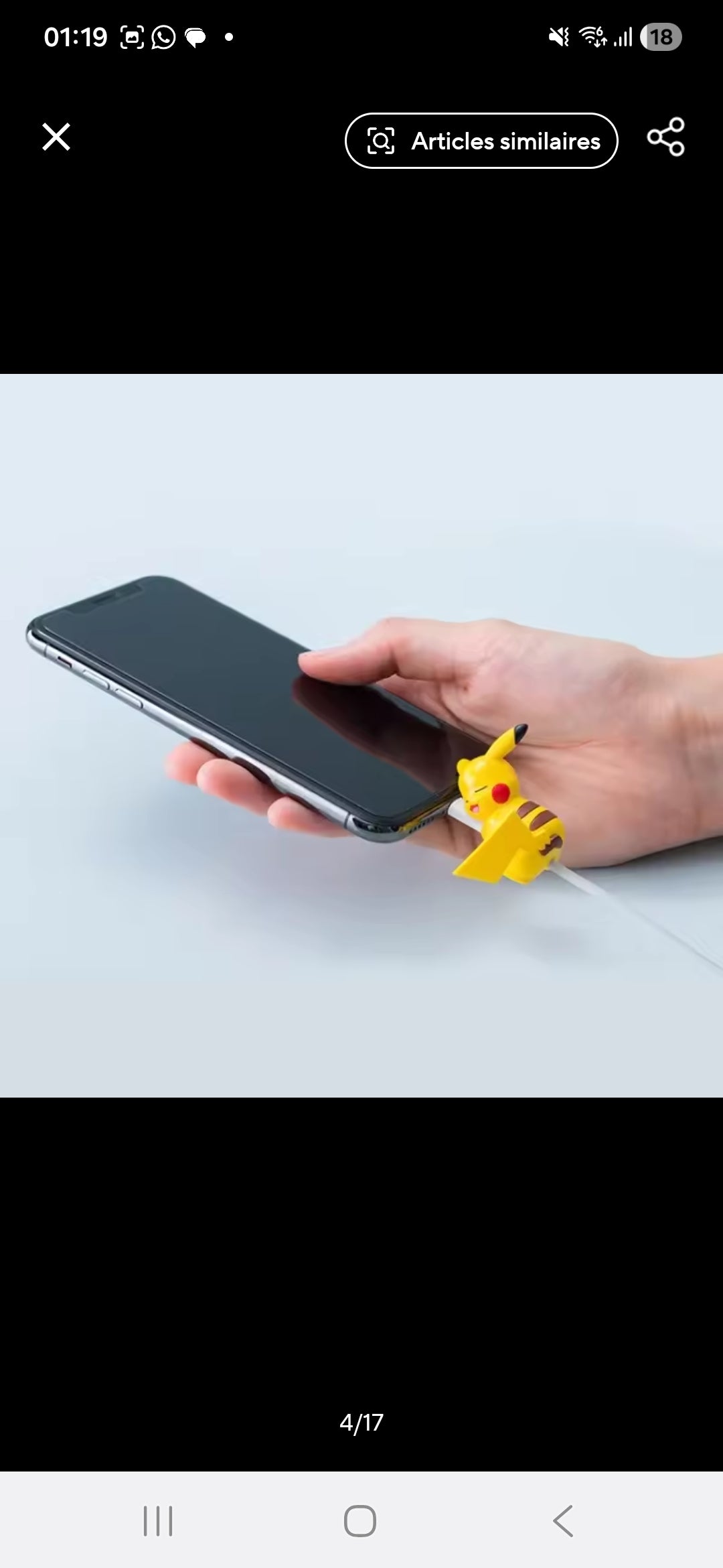 Protège-câble Pokémon – Lot de 6 Figurines Adorables pour Chargeur USB