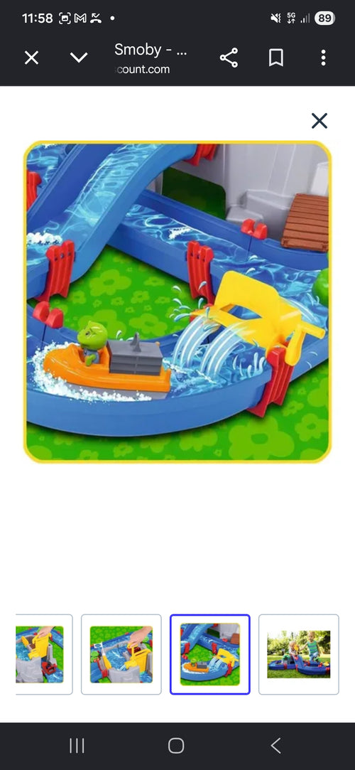 Circuit Aquatique Interactif pour Enfants – Jeu d'Eau avec Écluses, Bateau et Cascade