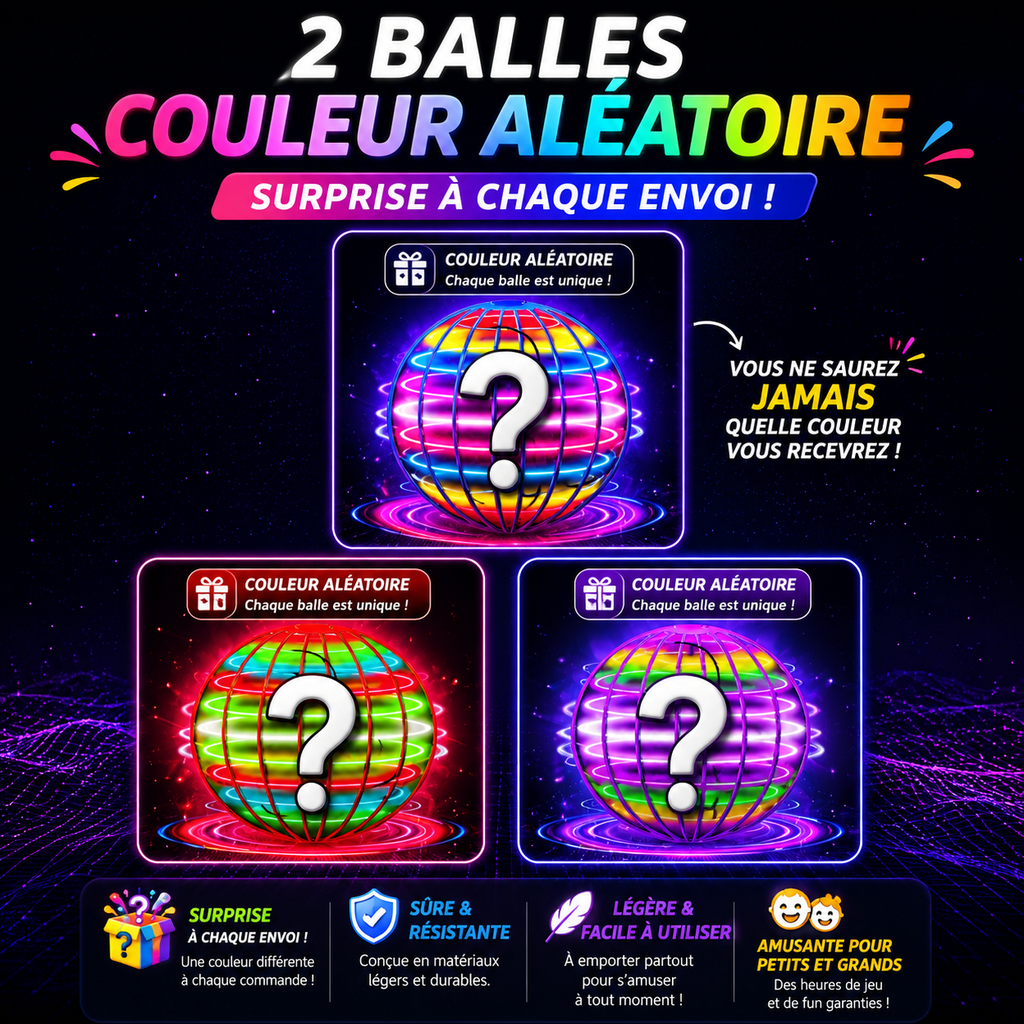 Boule Volante LED Magique – Retour Boomerang Automatique | Jouet Lumineux Rechargeable