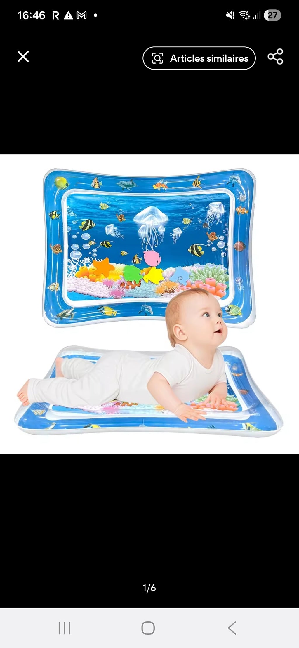 Tapis d'Éveil Aquatique pour Bébé – Jeu Sensoriel Gonflable avec Eau