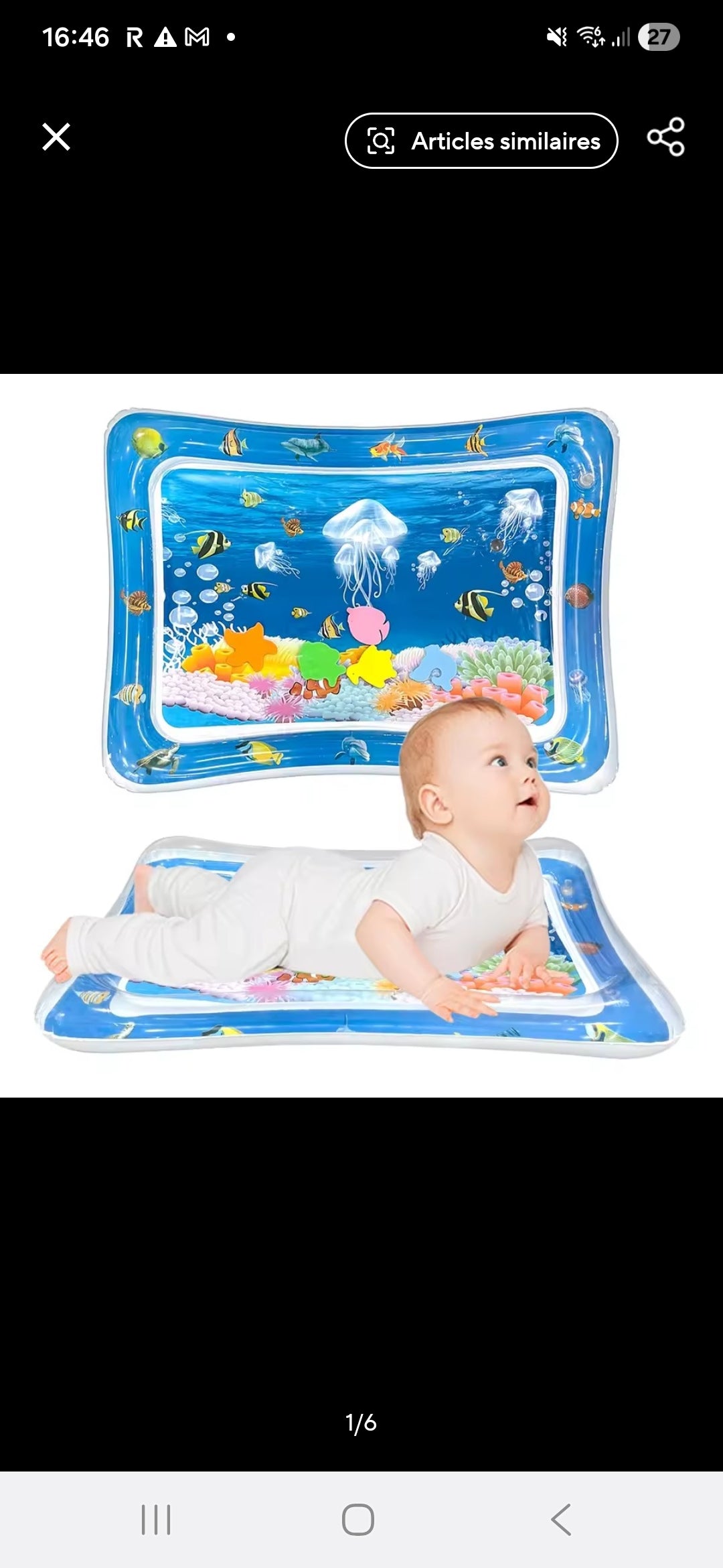 Tapis d'Éveil Aquatique pour Bébé – Jeu Sensoriel Gonflable avec Eau
