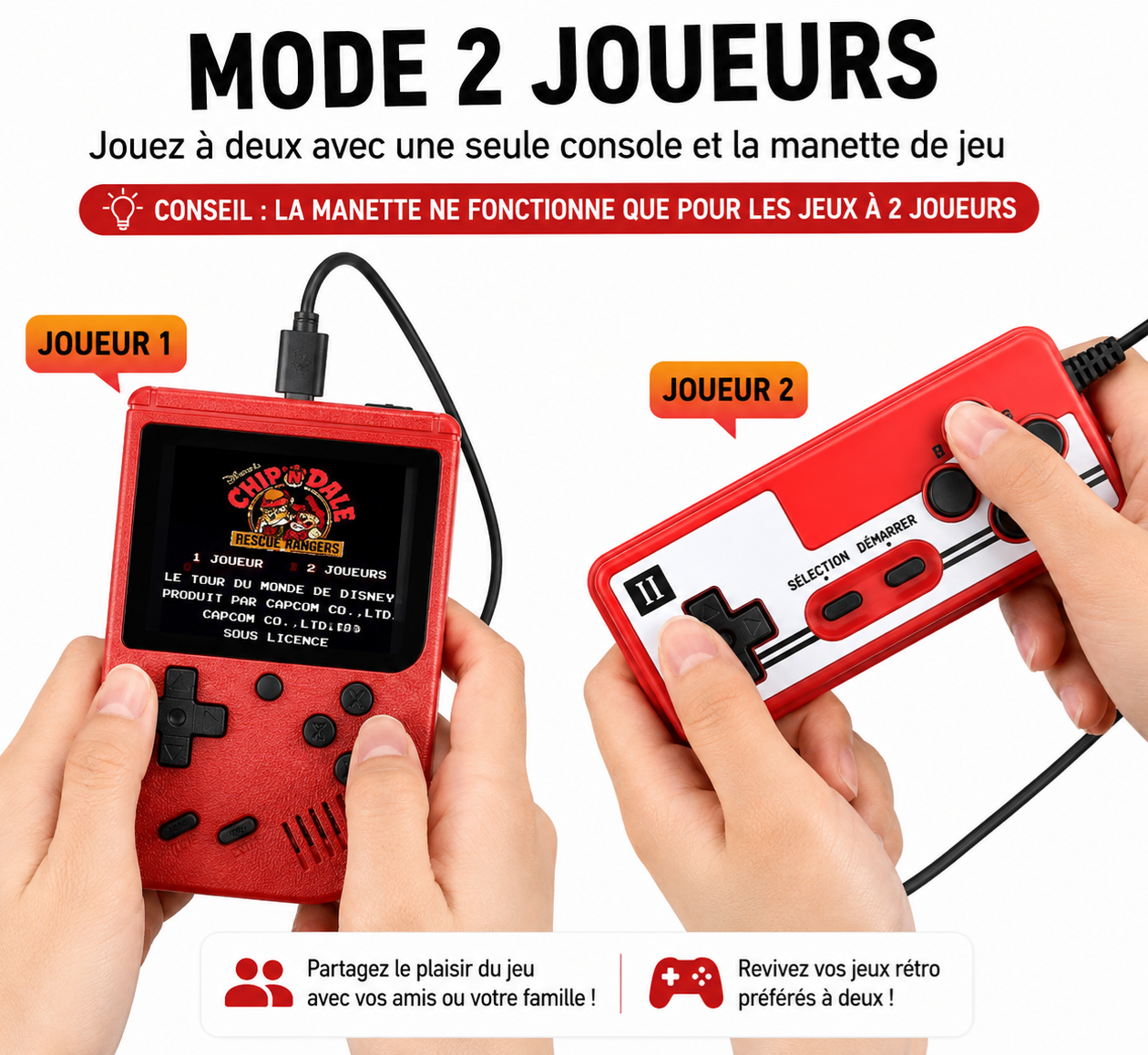 Console de Jeux Rétro – 500 Jeux Intégrés & Mode 2 Joueurs 🕹️🔥