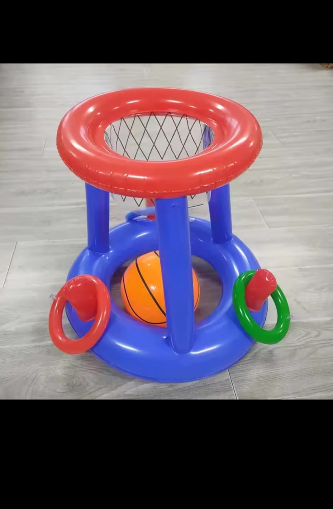Titre : 🏀 Panier de Basket Gonflable 2-en-1 – Piscine & Plage