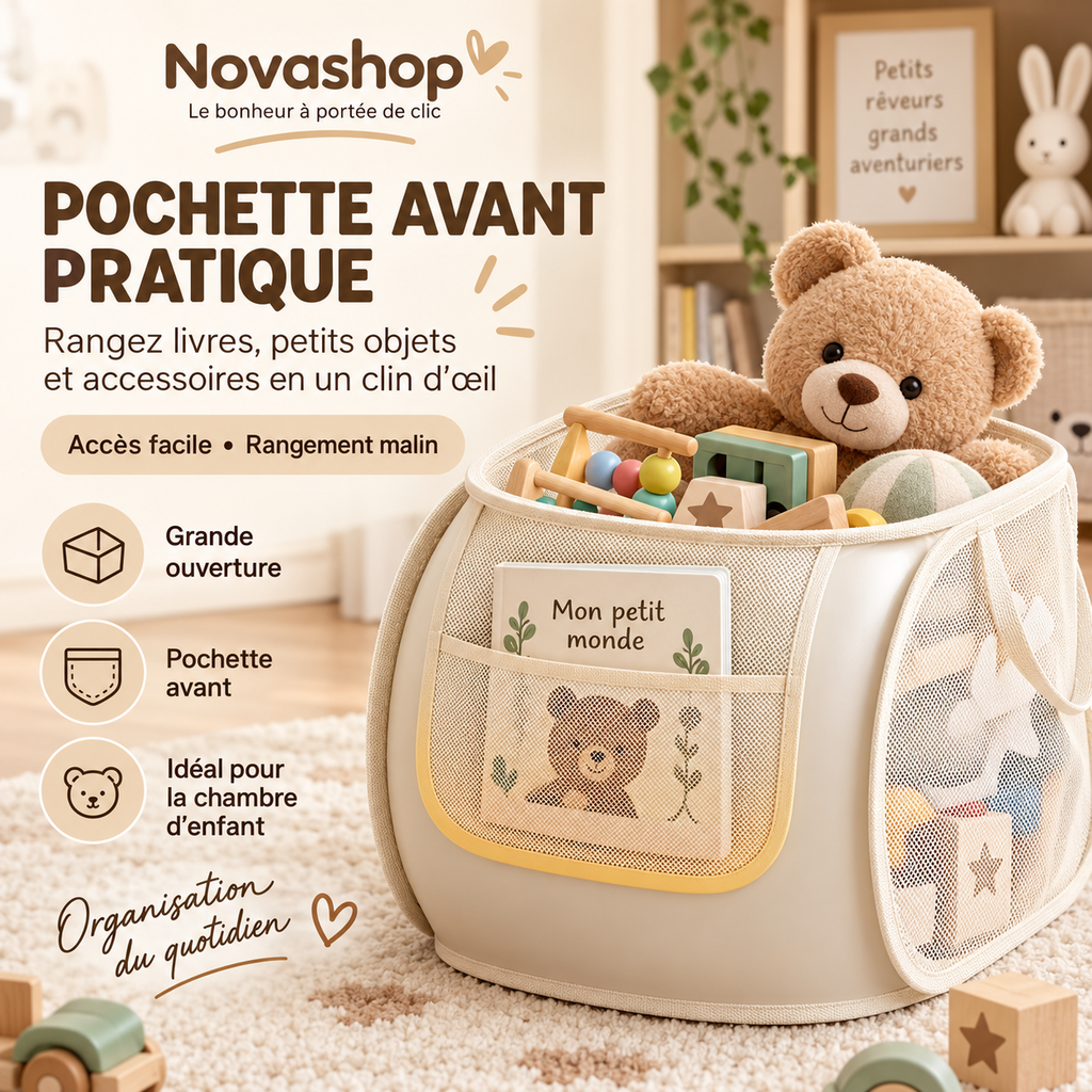 Grand Panier de Rangement Pliable pour Jouets avec Poignées