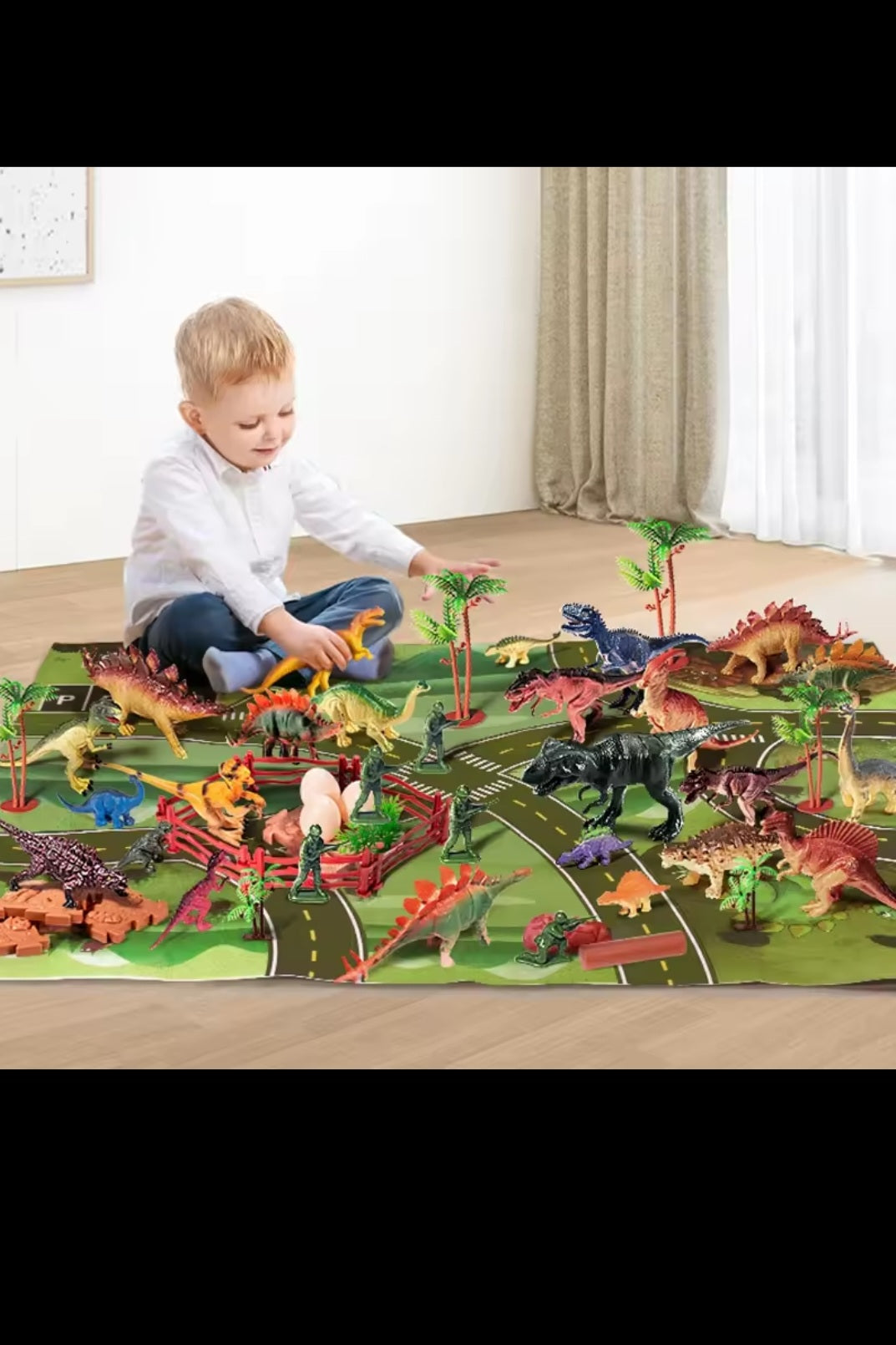 Coffret Dinosaures XXL – 64 pièces avec Tête de T-Rex et accessoires