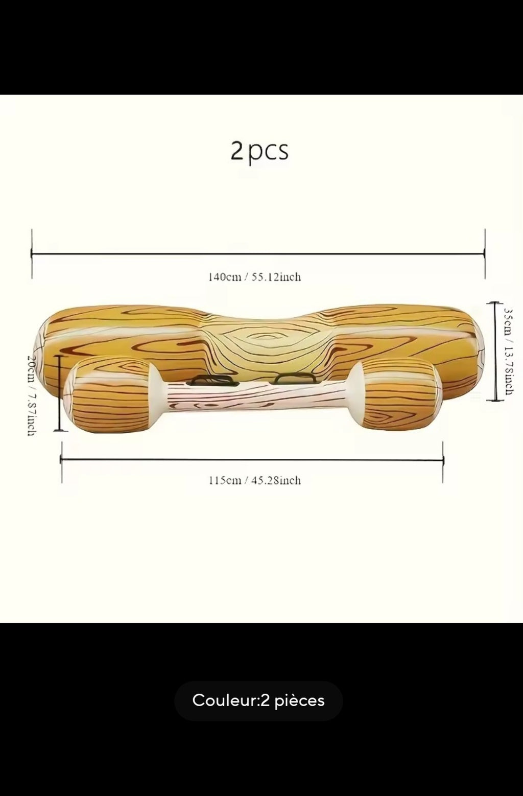 Lot de 2 ou 4 Rondins Gonflables Géants – Jeu Aquatique pour Piscine & Été